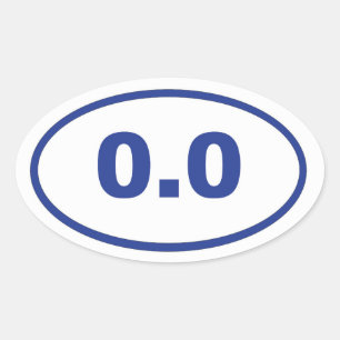 0.0 blue oval sticker
