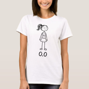0.0 Funny Stick Figure Girl Runner Marathon Joke T-Shirt