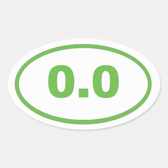 0.0 Light Green Oval Sticker (Front)