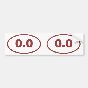 0.0 oval bumper sticker