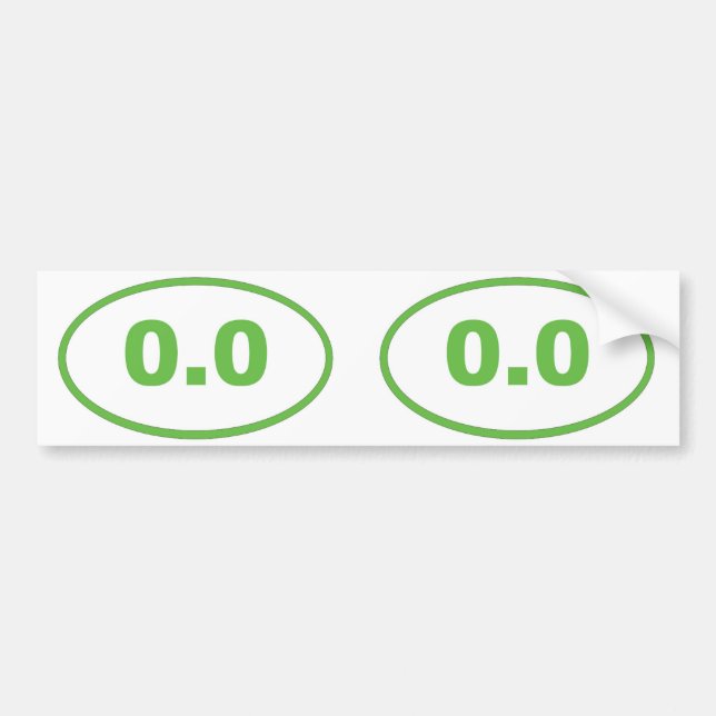 0.0 oval bumper sticker (Front)