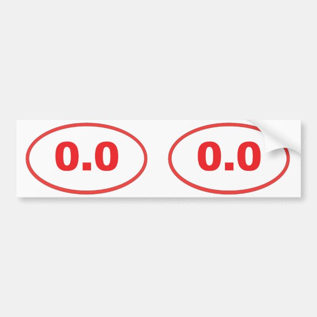 0.0 oval bumper sticker (Front)