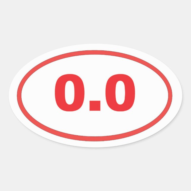 0.0 Red Oval Sticker (Front)