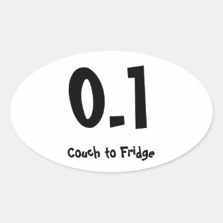 0.1 Couch to Fridge Oval Sticker