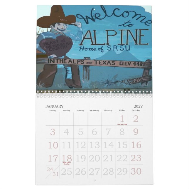 0-Alpine, Texas 2010 Calendar by Texas Daytripper (Jan 2027)