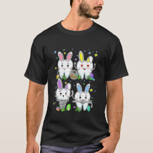 0 Cute Dentist Tooth Bunny Easter Eggs Dental Squa T-Shirt