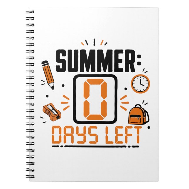 0 Days Left School Countdown Design Notebook (Front)