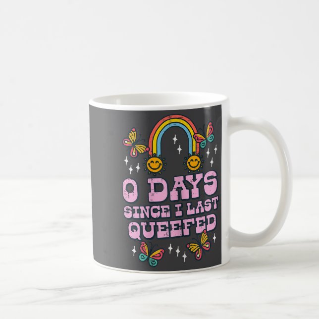 0 Days Since I Last Queefed Funny Inappropriate Hu Coffee Mug (Right)