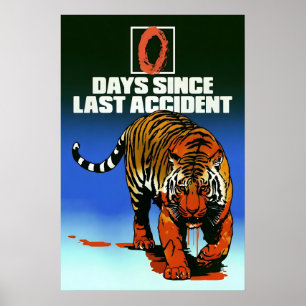 0 Days Since Last Accident Japanese Abstract Poster