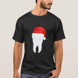 0 Dentist Christmas Funny Tooth Dental With Santa T-Shirt