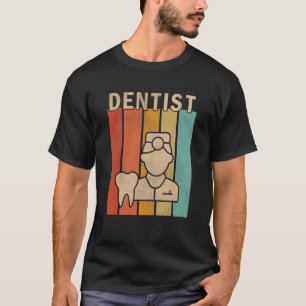 0 Distressed Dentist Men Women Cute Dentist Retro T-Shirt