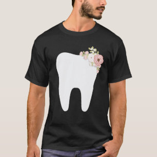 0 Funny Dental Hygienist Men Women Floral Dentistr T-Shirt