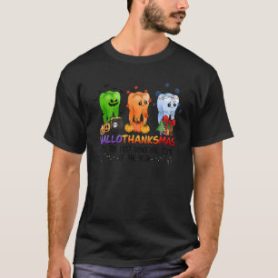 0 Happy Hallothanksmas Tooth Dentist Pumpkin Bat S T-Shirt
