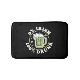 0 Irish 100 Drunk Green Beer Funny St Patrick s Bath Mat