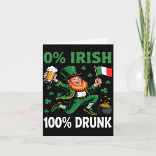 0% irish 100% father funny st patricks day drinkin card