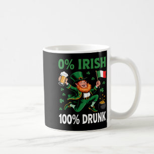 0% irish 100% father funny st patricks day drinkin coffee mug