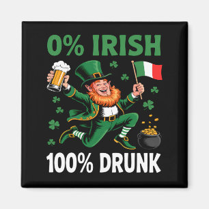 0% irish 100% father funny st patricks day drinkin magnet