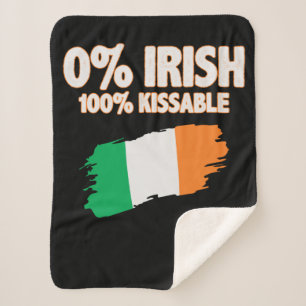 0% Irish 100% Kissable Sherpa Blanket