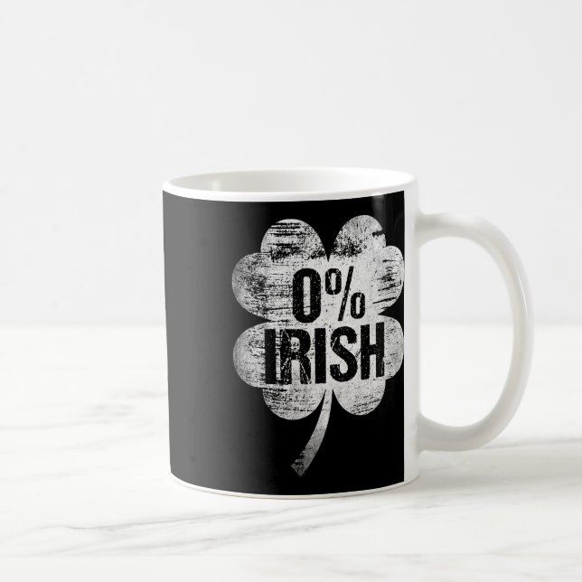 0% Irish St Patrick's Day Funny Saint Pattys Zero  Coffee Mug (Right)