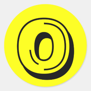 0 Large Round Yellow Number Stickers by Janz