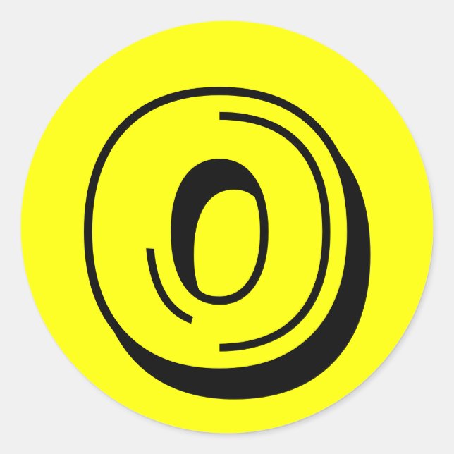 0 Large Round Yellow Number Stickers by Janz (Front)