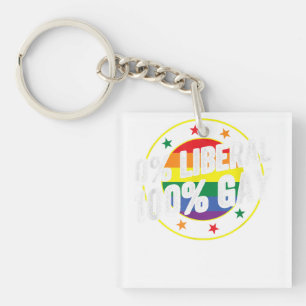 0 Liberal 100  Gay LGBT Design for Conservatives  Key Ring