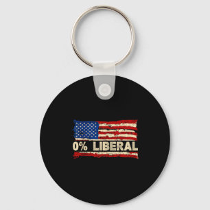 0% Liberal Zero Percent Liberal Republican Flag Key Ring