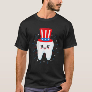 0 Love Dental Assistant Dentist Happy 4th Of July T-Shirt