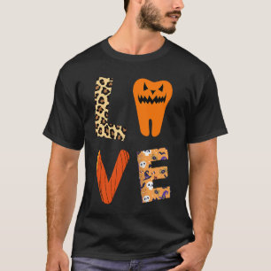 0 Love Dentist Dental Assistant Leopard Plaid Hall T-Shirt