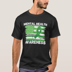 0 Mental Health Awareness Month American USA Flag T-Shirt