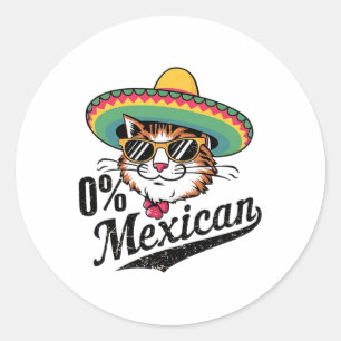 0% Mexican Cinco De Mayo Classic Round Sticker