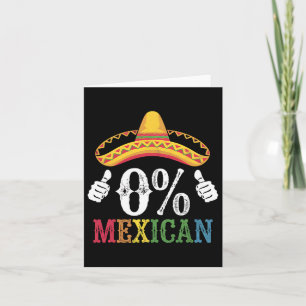 0% Mexican Cinco De Mayo Fiesta Colourful Sombrero Card