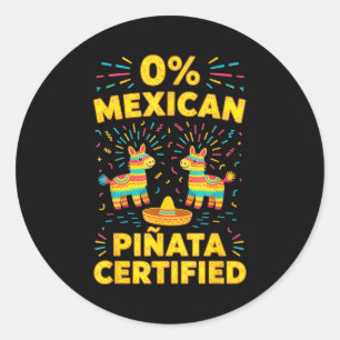 0% mexican cinco de mayo fiesta sombrero mexican classic round sticker