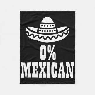0% Mexican Cinco De Mayo Shirt Funny Cinco De Drin Fleece Blanket