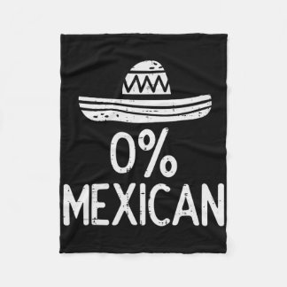 0% Mexican Funny Cinco De Mayo Mexican Fiesta Men  Fleece Blanket