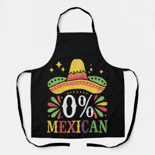 0% Mexican Zero Percent Funny Cinco De Mayo Apron
