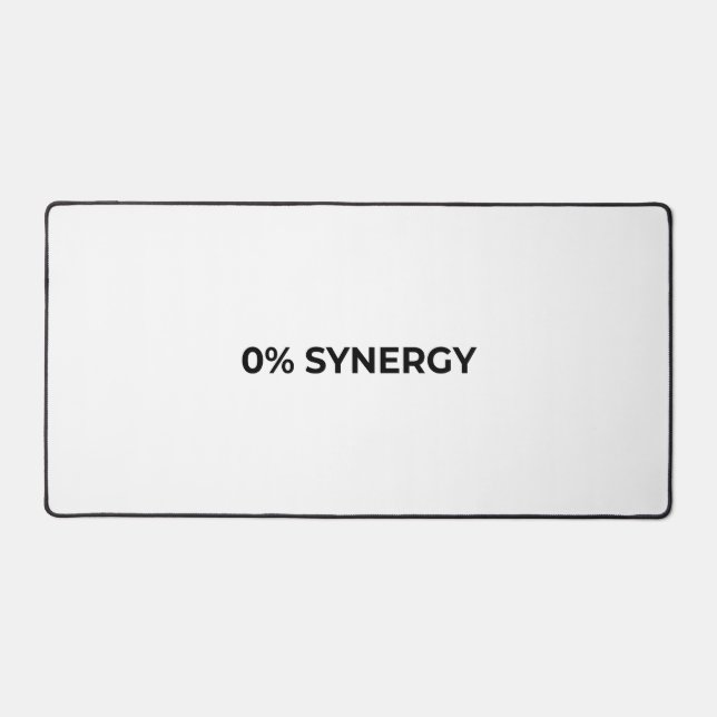 0% Synergy Large Minimalist Typographic Desk Mat (Front)