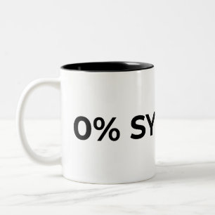 0% Synergy Typographic Minimalist  Two-Tone Coffee Mug