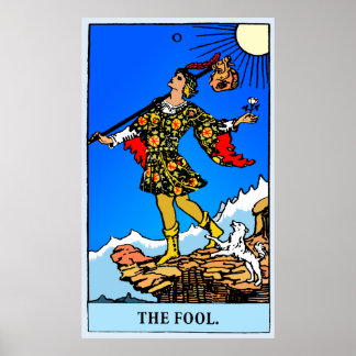 0 – The Fool, Tarot art - fresh energetic colours Poster