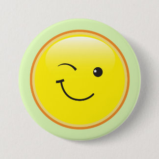 0smiley_winking 7.5 cm round badge