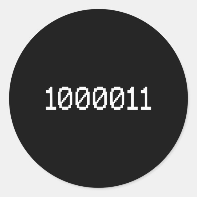 1000011 Binary Code 67 Meme Computer Coding Funny  Classic Round Sticker (Front)