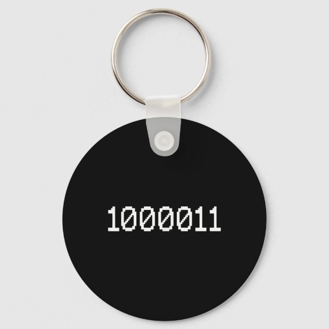 1000011 Binary Code 67 Meme Computer Coding Funny  Key Ring (Front)