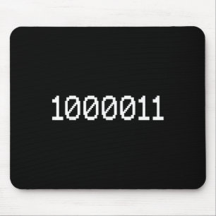 1000011 Binary Code For 67 Funny Tech Meme Compute Mouse Pad