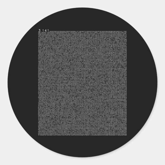 10000 Decimals Pi Day Math Motif  Classic Round Sticker (Front)