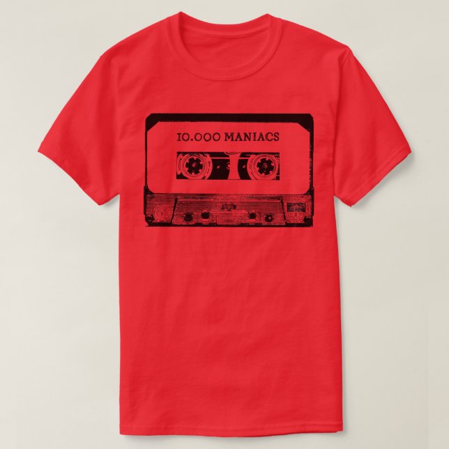 10000 Maniacs Cassette Tape T-Shirt (Design Front)