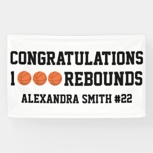 1000 Basketball Rebounds Career Team Player  Banner