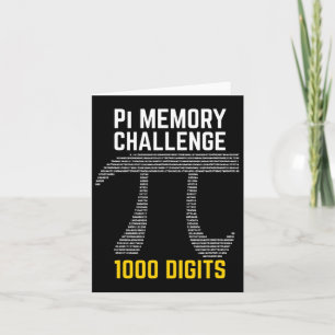 1000 Digits Of Pi Memory Challenge - Pi Day  Card