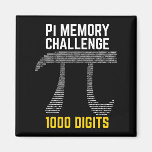 1000 Digits Of Pi Memory Challenge - Pi Day Magnet