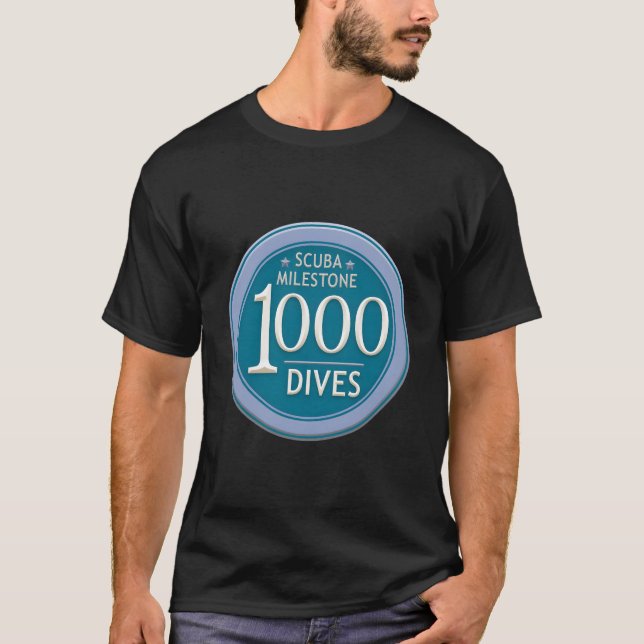 1000 Dives Milestone Scuba Commemorate 1000 Logged T-Shirt (Front)