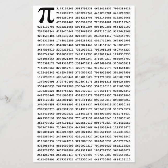 1000 First Digits Pi Number | Mathematical symbol Flyer (Front)